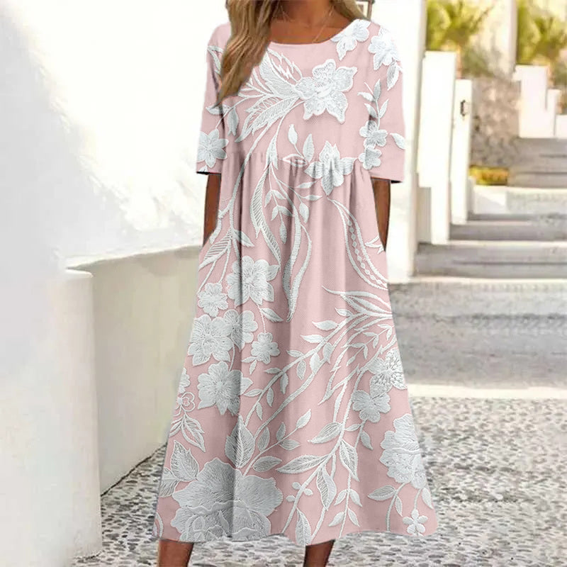 Damen Retro Kleid mit Blumenmuster
