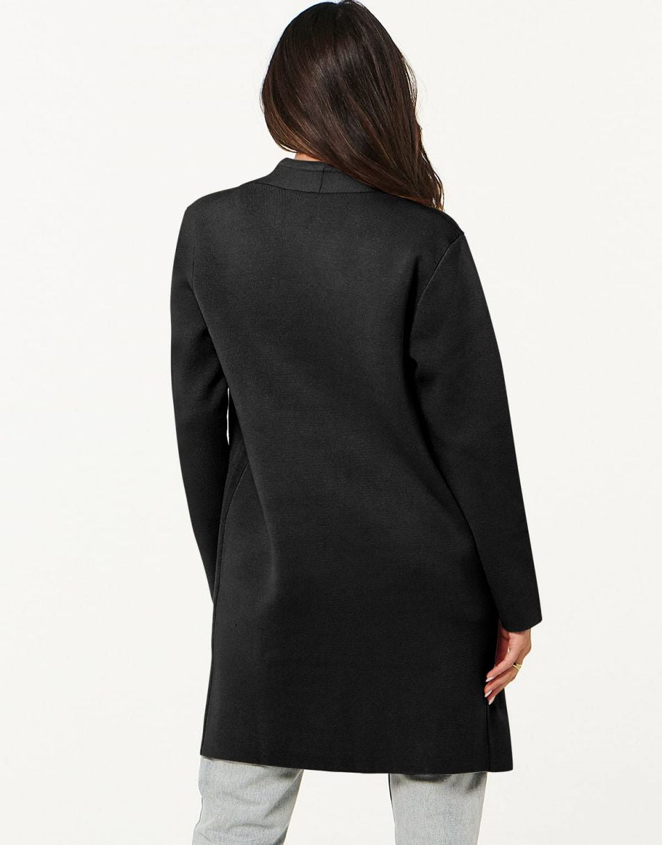 ANRABESS Cardigan-Pullover für Damen, lässig, Herbst Winter 2023, modischer Mantel, Langarm, offener Strick-Coatigan, Kleidung