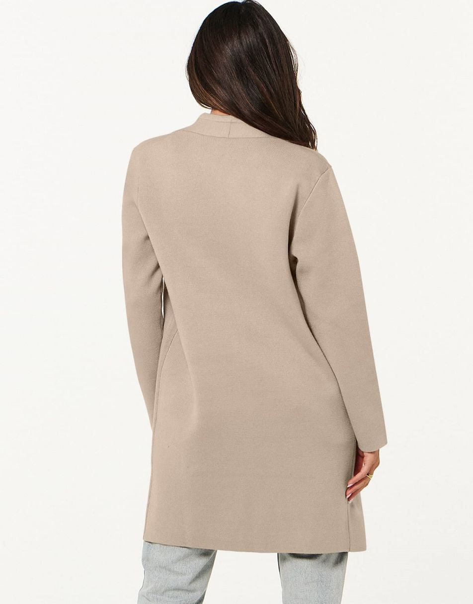ANRABESS Cardigan-Pullover für Damen, lässig, Herbst Winter 2023, modischer Mantel, Langarm, offener Strick-Coatigan, Kleidung