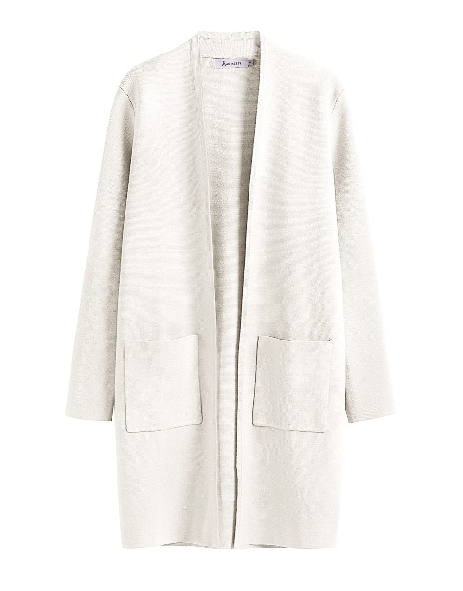 ANRABESS Cardigan-Pullover für Damen, lässig, Herbst Winter 2023, modischer Mantel, Langarm, offener Strick-Coatigan, Kleidung