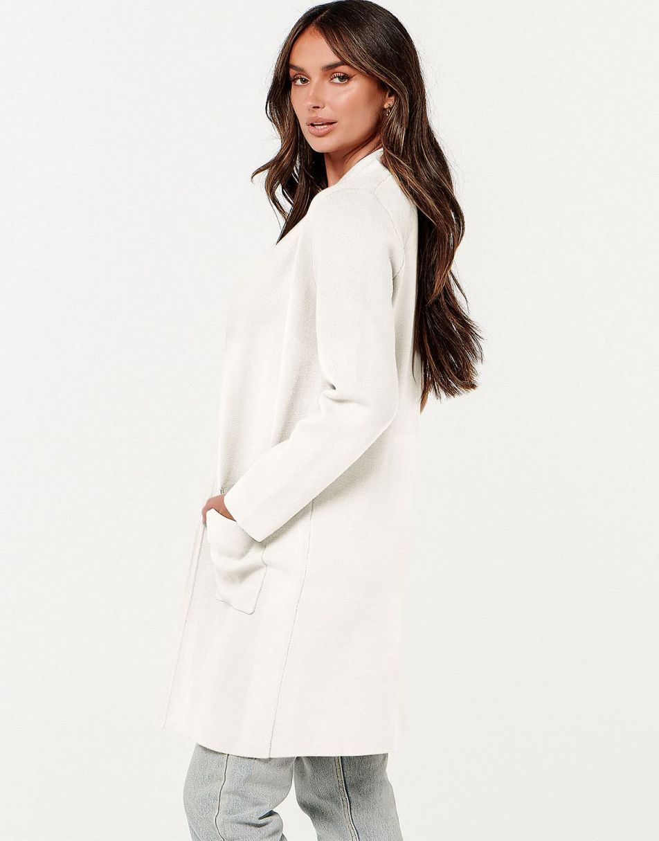 ANRABESS Cardigan-Pullover für Damen, lässig, Herbst Winter 2023, modischer Mantel, Langarm, offener Strick-Coatigan, Kleidung