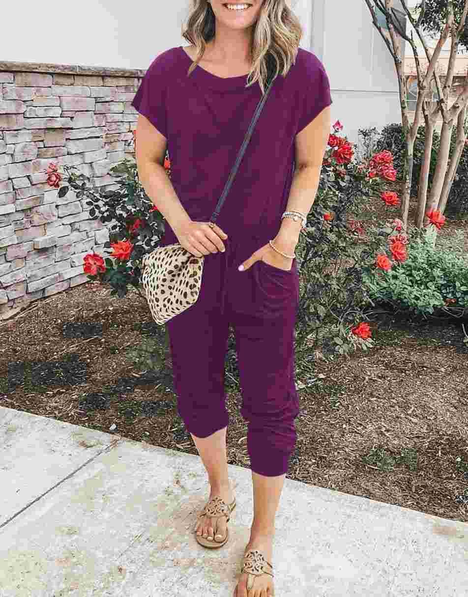 ANRABESS Lässiger Off-Shoulder-Overall mit elastischer Taille und Stretch-Stoff