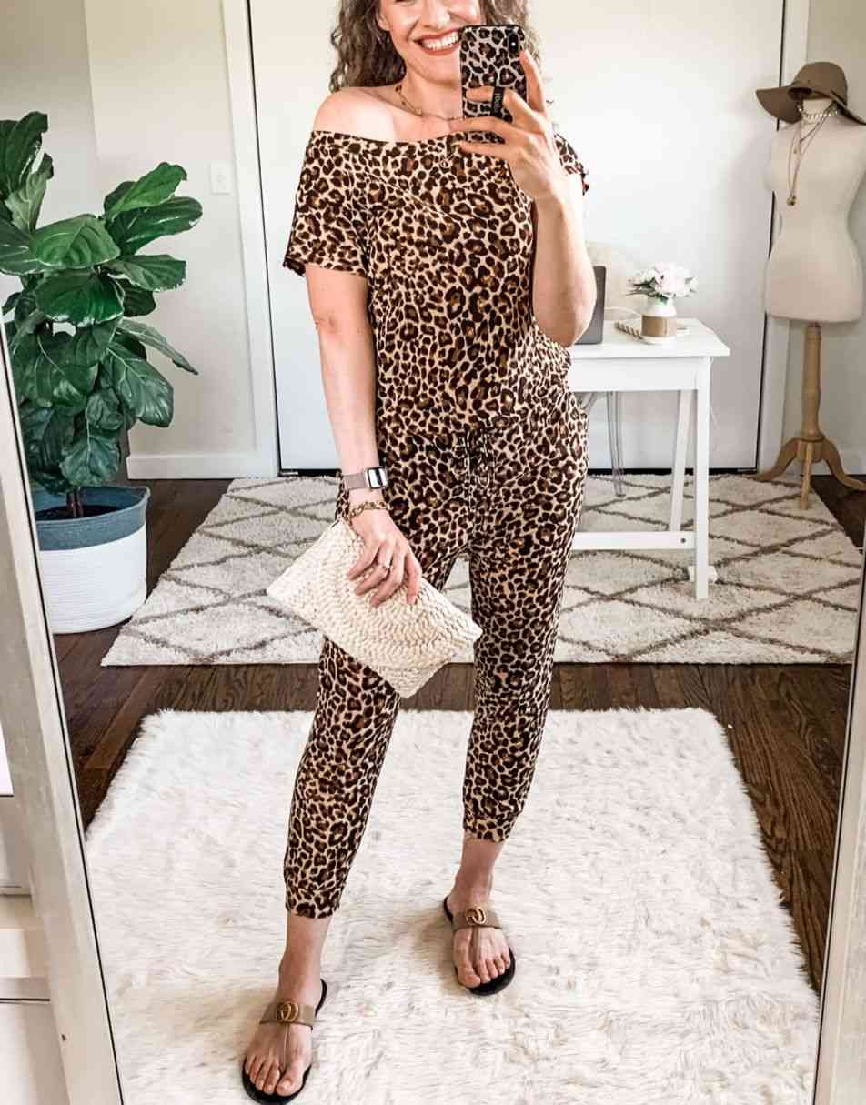 ANRABESS Lässiger Off-Shoulder-Overall mit elastischer Taille und Stretch-Stoff
