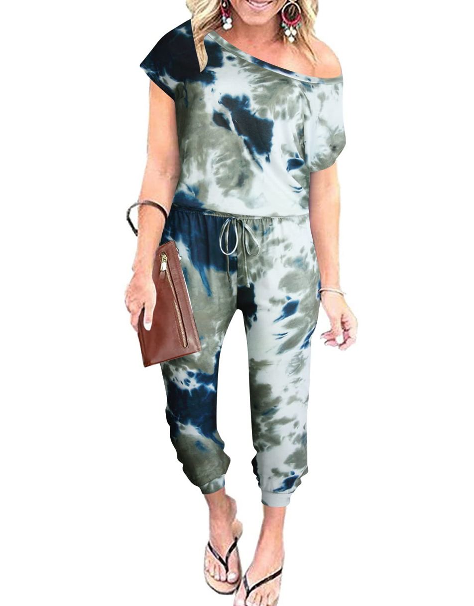ANRABESS Lässiger Off-Shoulder-Overall mit elastischer Taille und Stretch-Stoff
