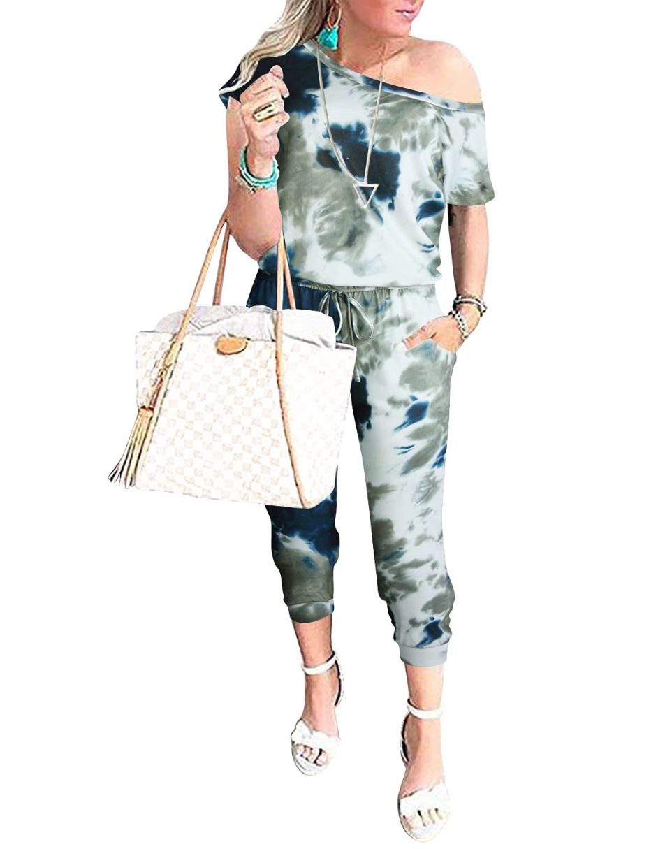 ANRABESS Lässiger Off-Shoulder-Overall mit elastischer Taille und Stretch-Stoff