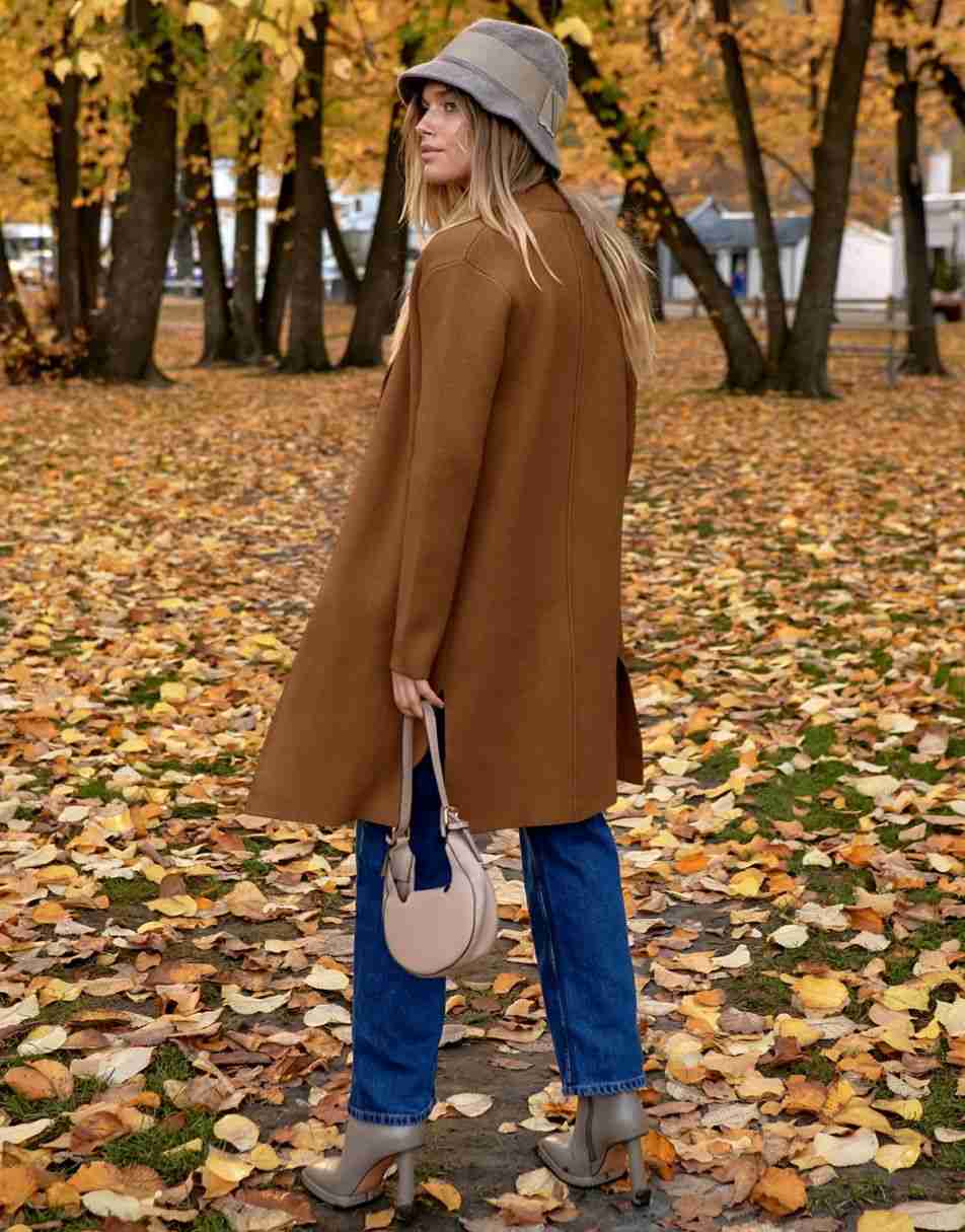 ANRABESS Damen Lässige Langarm Elegante Drapierte Offene Strickjacke Langer Cardigan Pullover