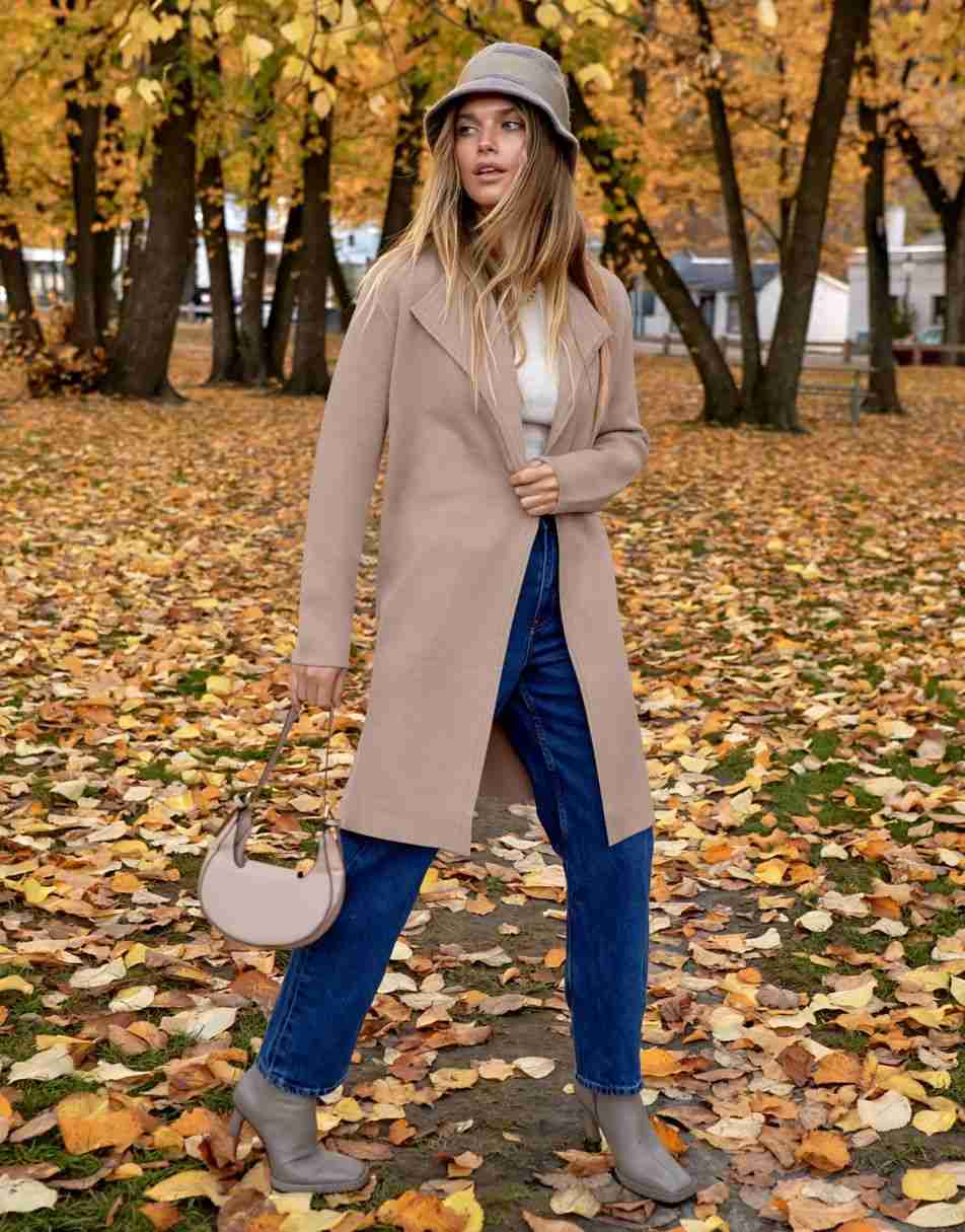ANRABESS Damen Lässige Langarm Elegante Drapierte Offene Strickjacke Langer Cardigan Pullover