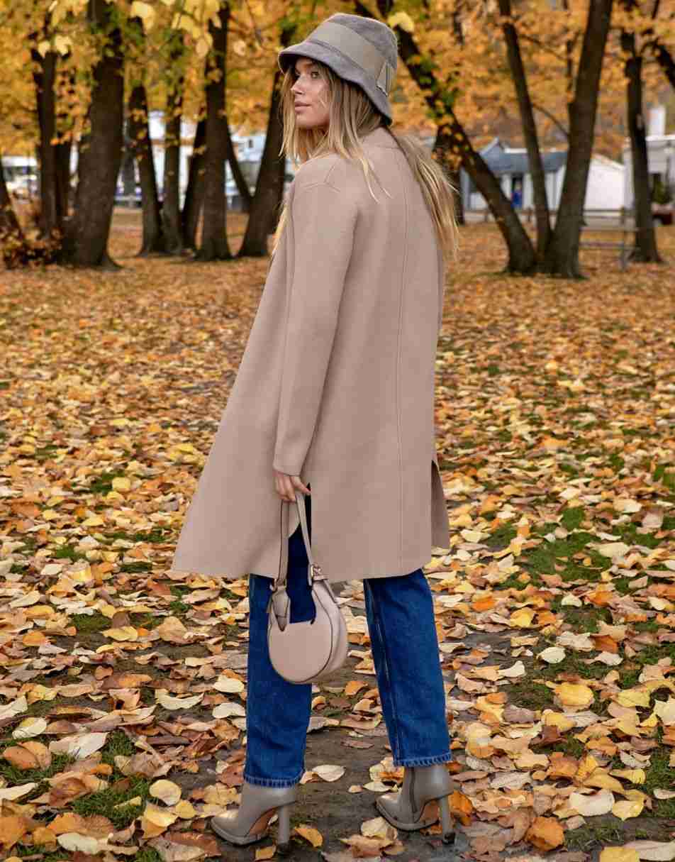 ANRABESS Damen Lässige Langarm Elegante Drapierte Offene Strickjacke Langer Cardigan Pullover
