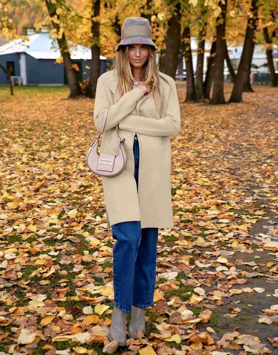 ANRABESS Damen Lässige Langarm Elegante Drapierte Offene Strickjacke Langer Cardigan Pullover