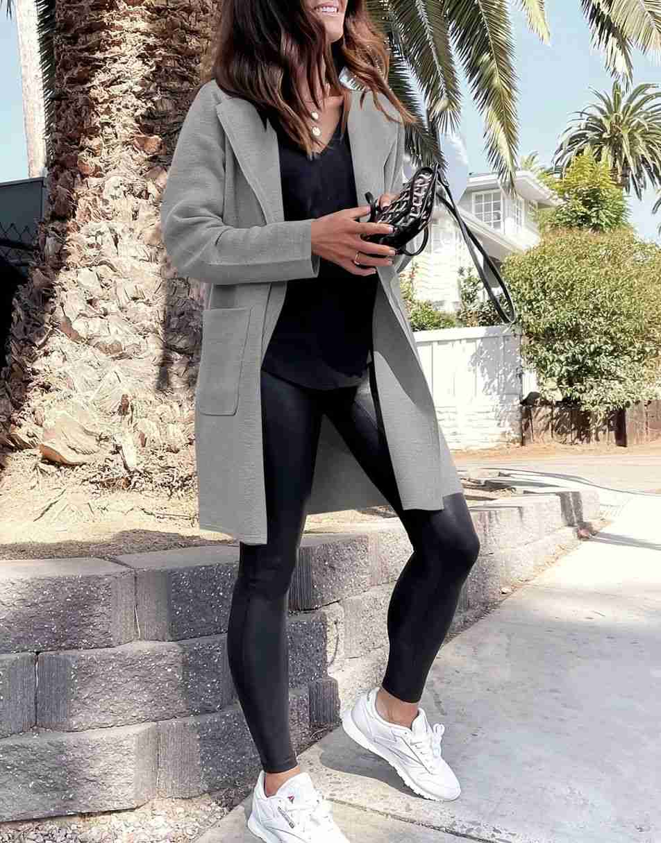 ANRABESS Damen Strickjacke mit offenem Vorderteil, Langarm, Revers, lässig, einfarbig, edel, Pullover-Jacke
