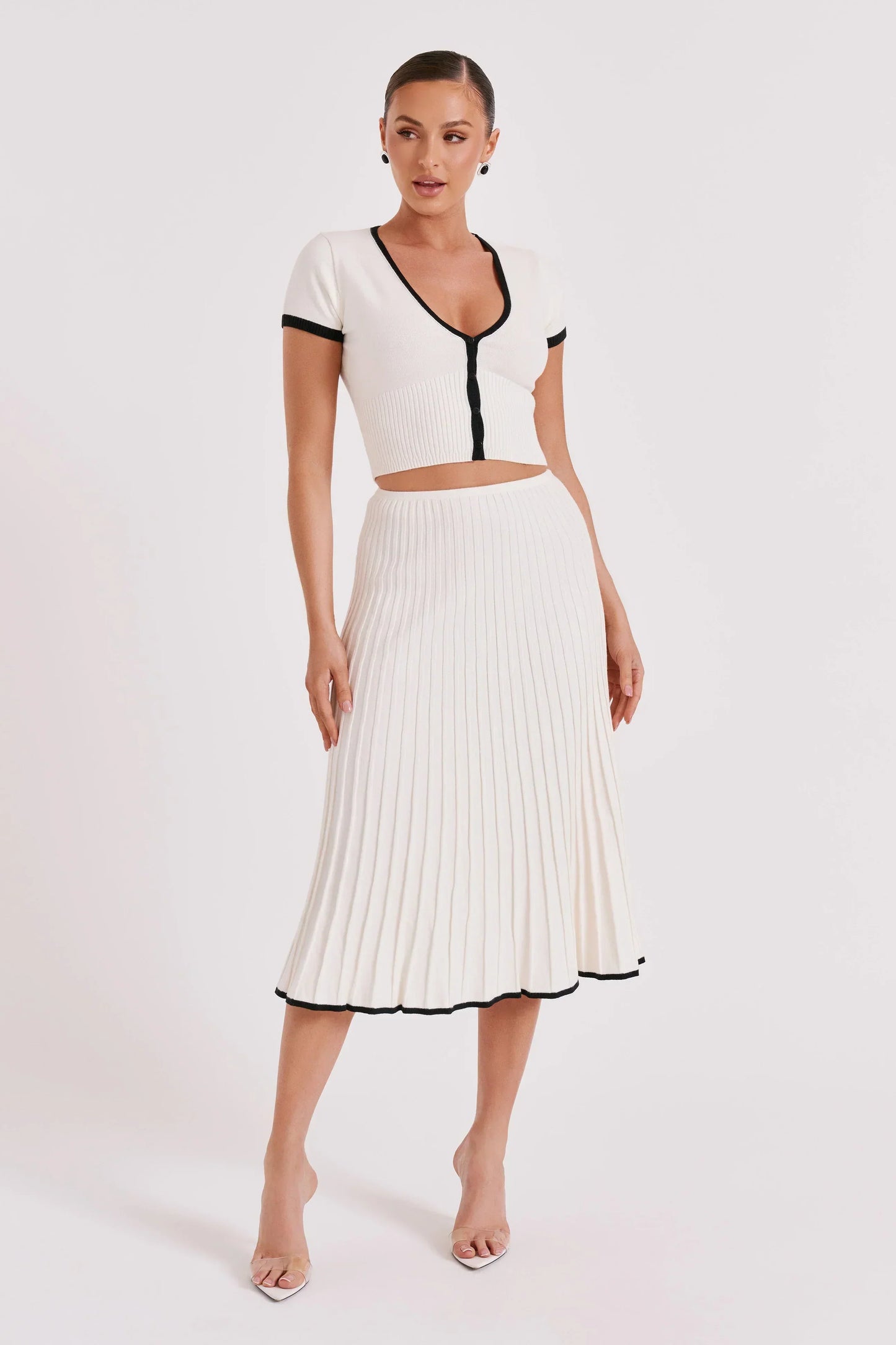 JOLENE Strick-Top und Midirock-Set