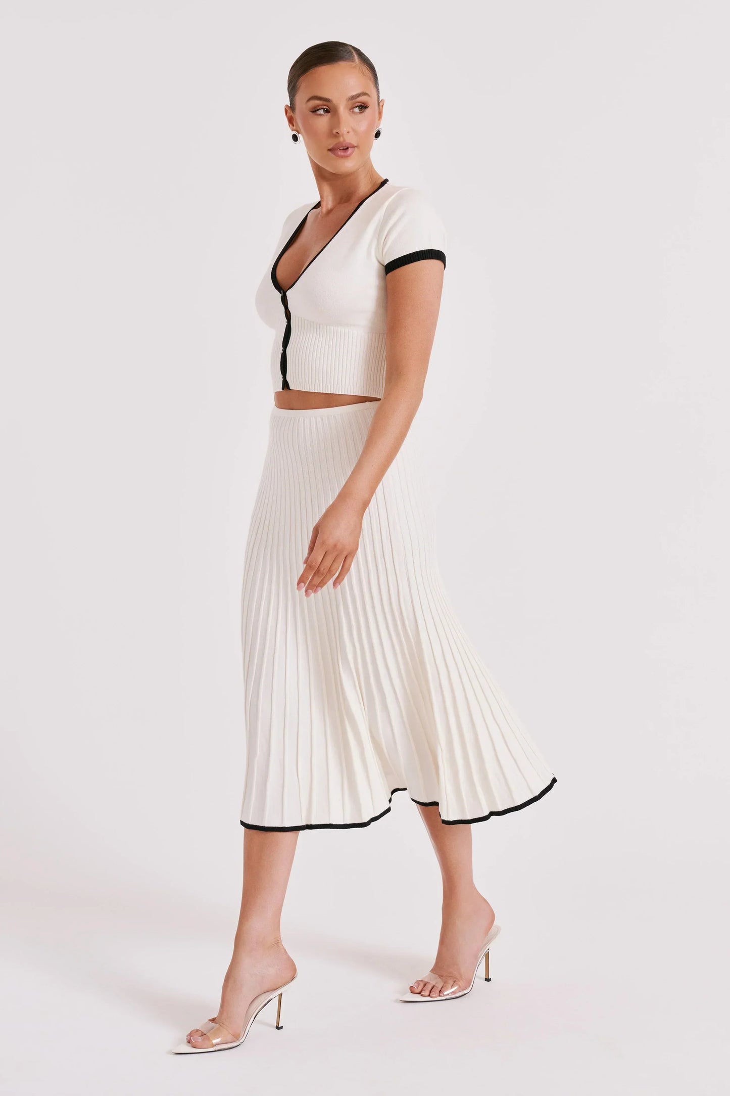 JOLENE Strick-Top und Midirock-Set