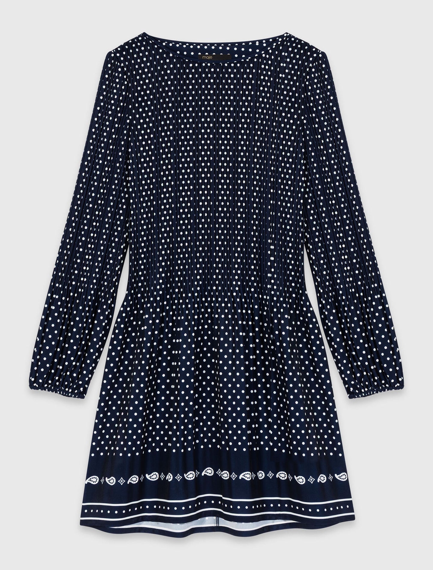 Patterned pleated dress