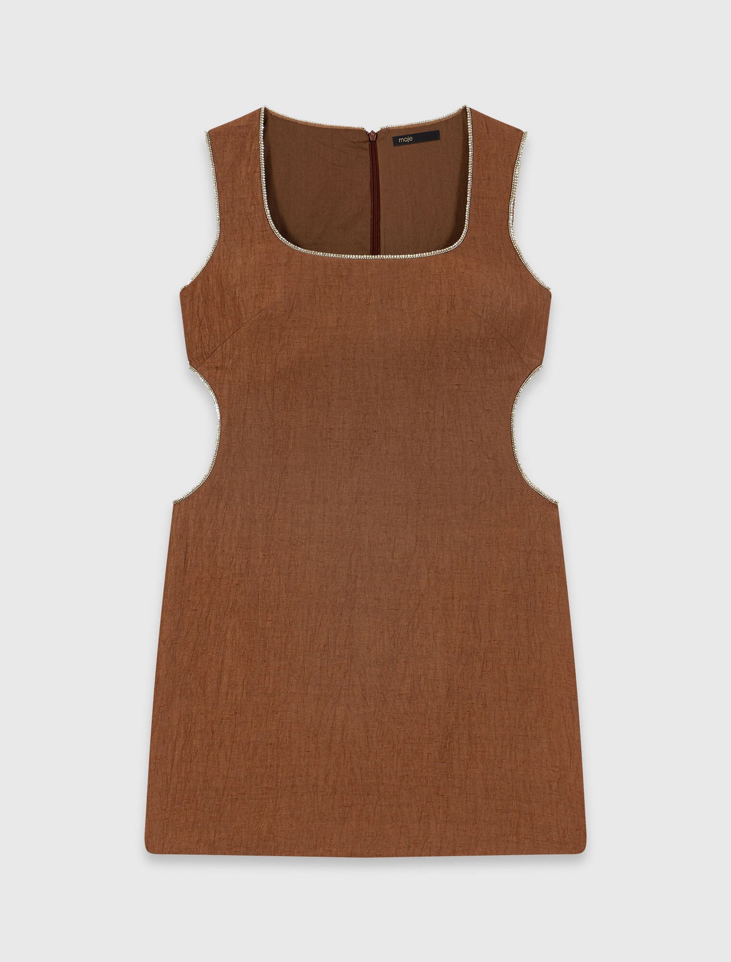 Short linen-blend dress