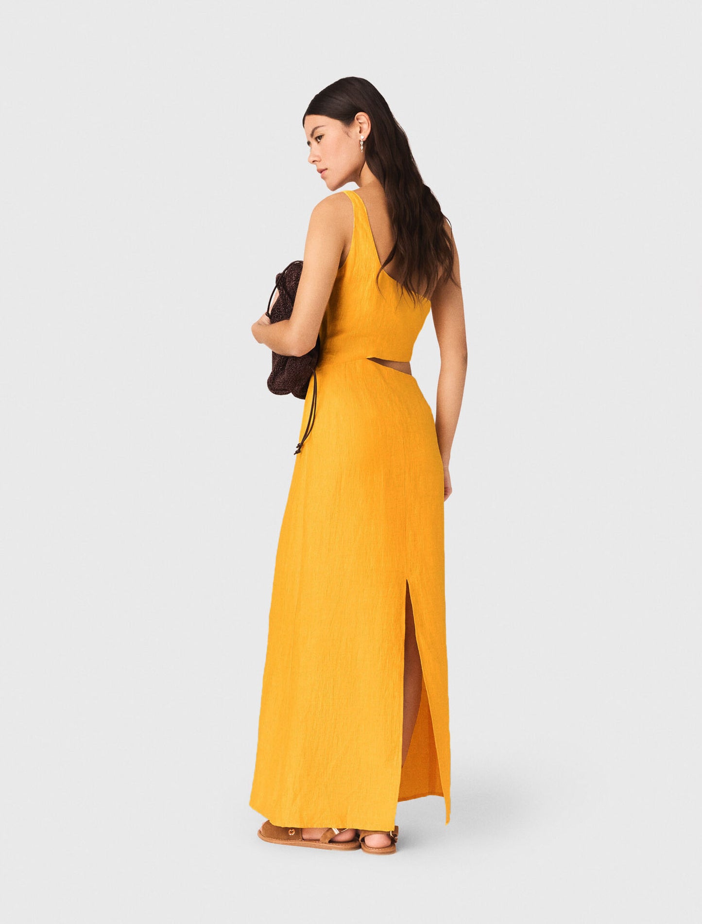 Asymmetrical Linen-Blend Dress
