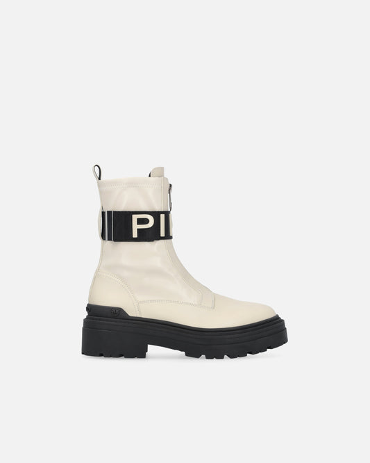 Platform boots with logo lettering logo