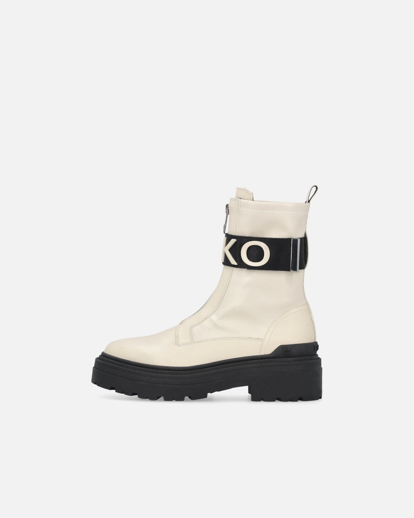 Platform boots with logo lettering logo