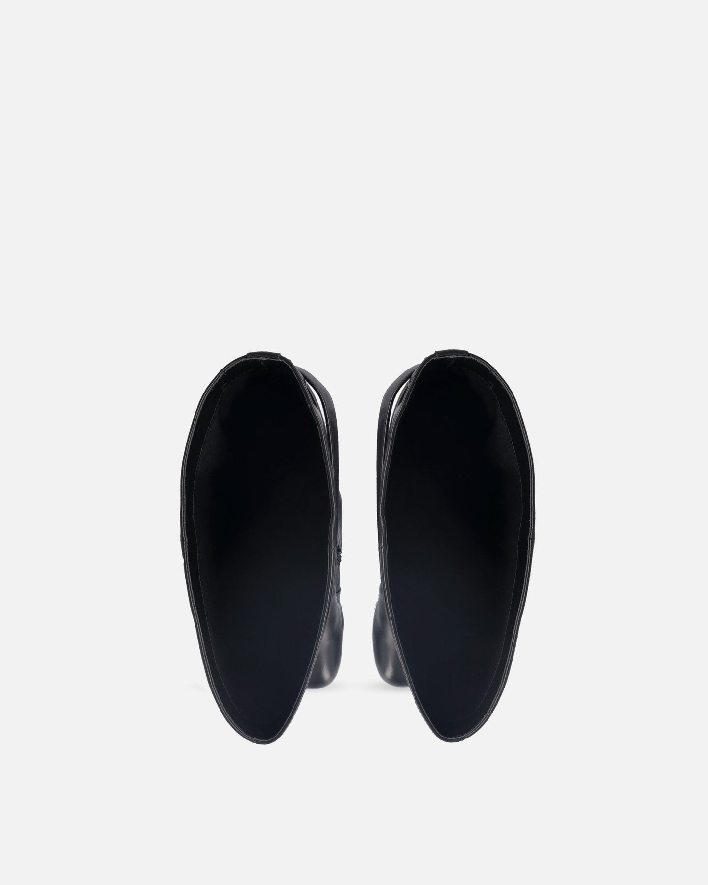 Knee-high nappa leather boots with heel and strap