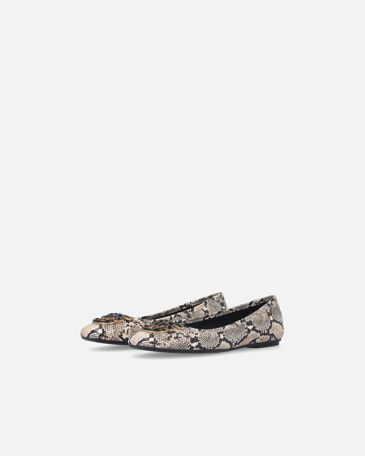 Ballerinas with python print and Love Birds logo