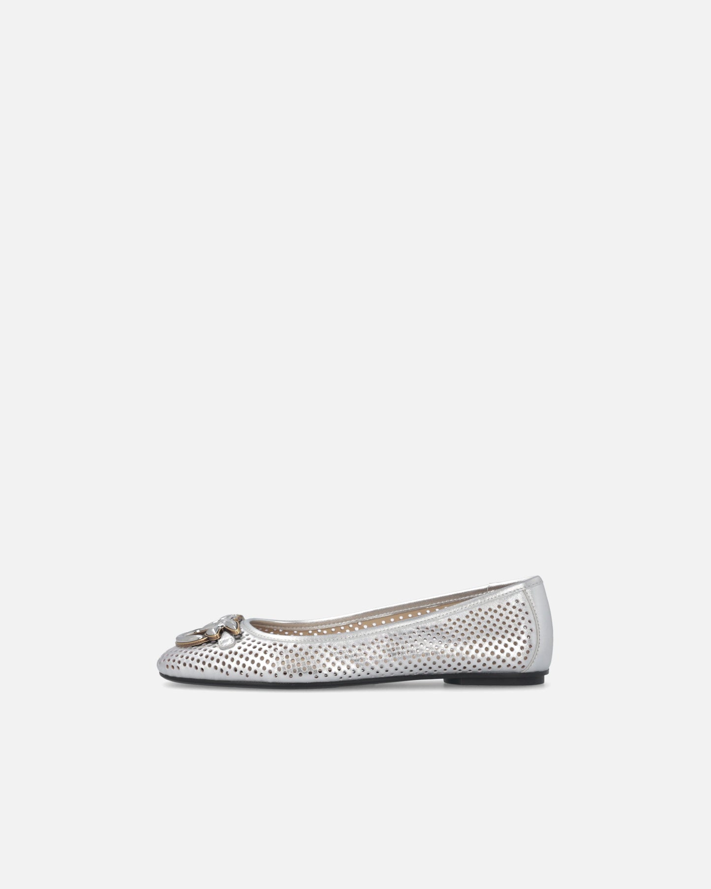 Perforated ballerinas in laminated nappa leather