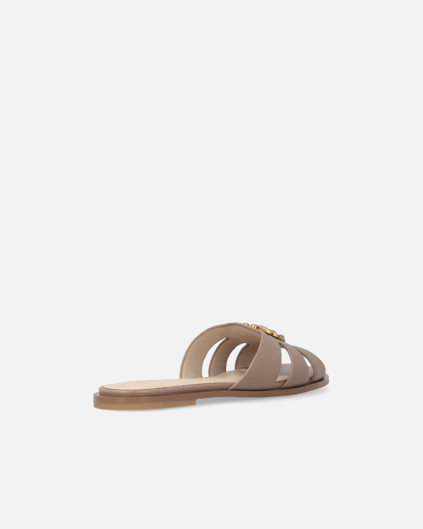 Leather slip-on sandals with Love Birds logo