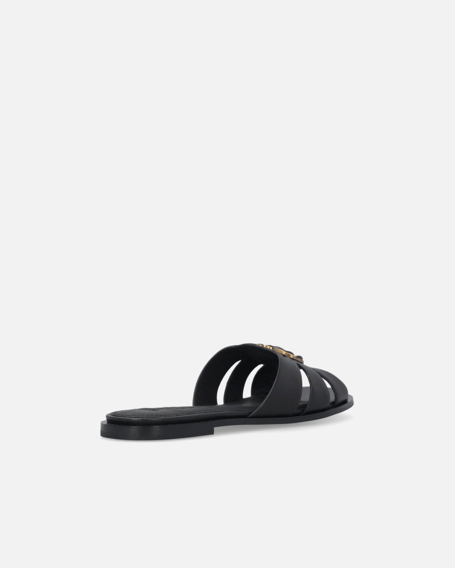 Leather slip-on sandals with Love Birds logo