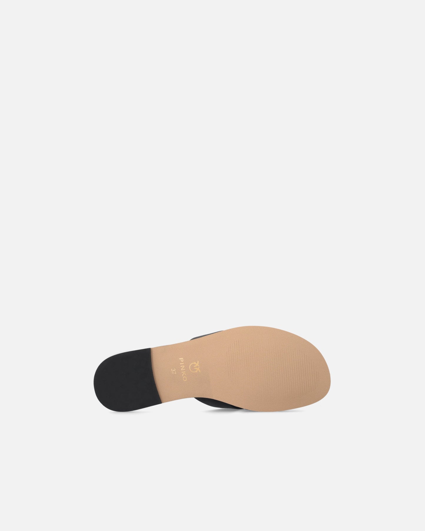 Leather slip-on sandals with Love Birds logo