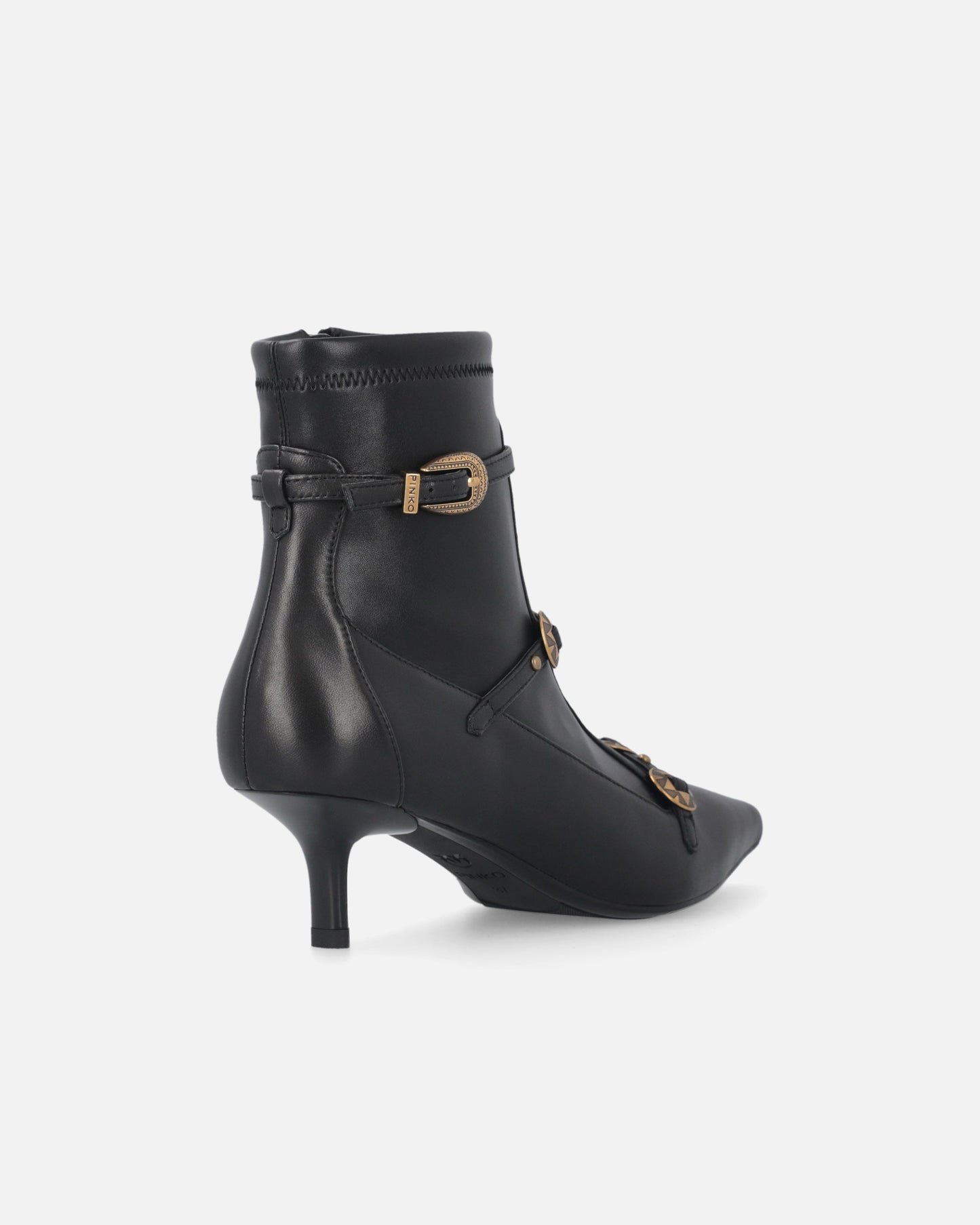 Boots with straps and jewel studs