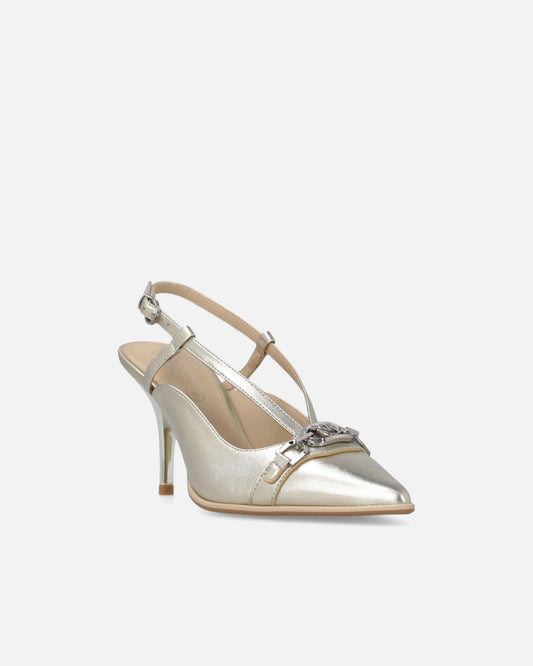Laminated nappa slingbacks