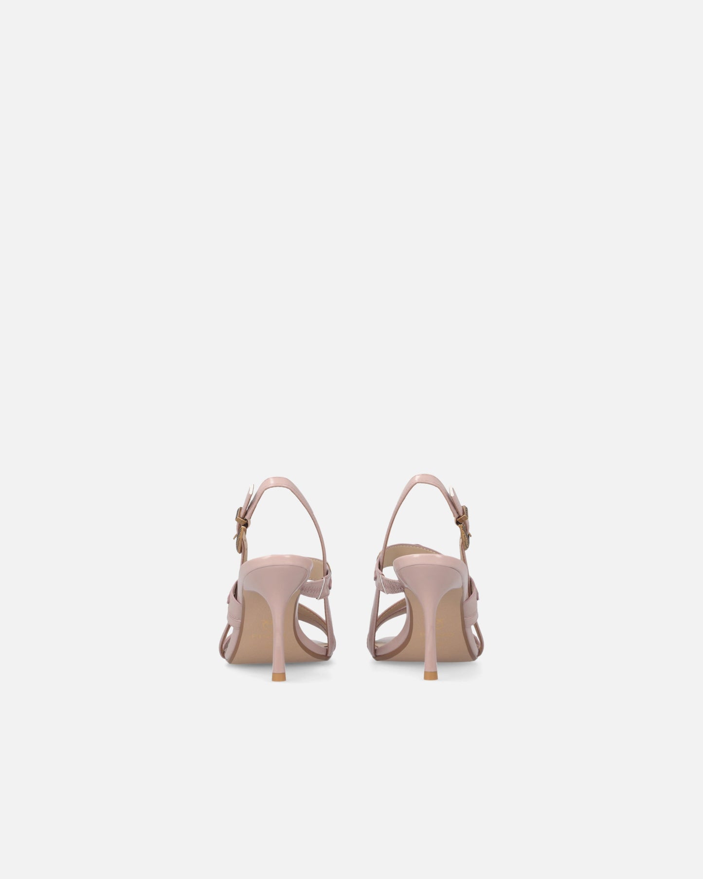 High slingback sandals with straps and studs