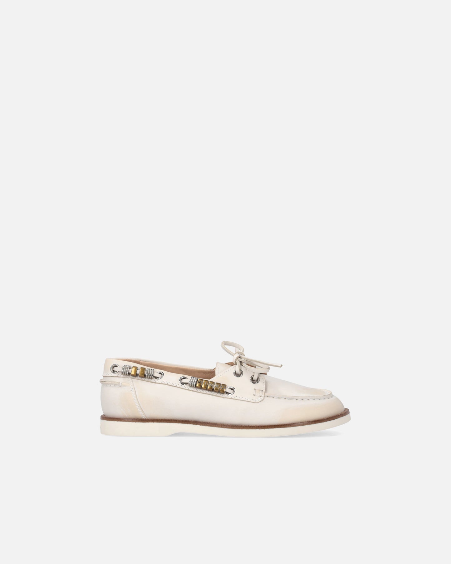 Leather moccasins with jewel details