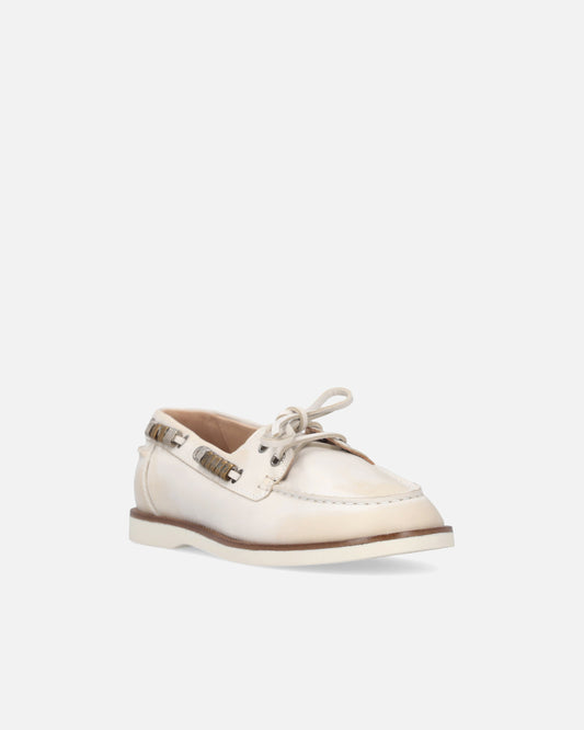 Leather moccasins with jewel details