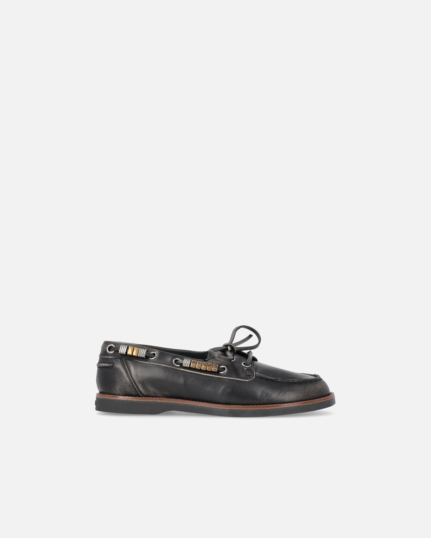 Leather moccasins with jewel details