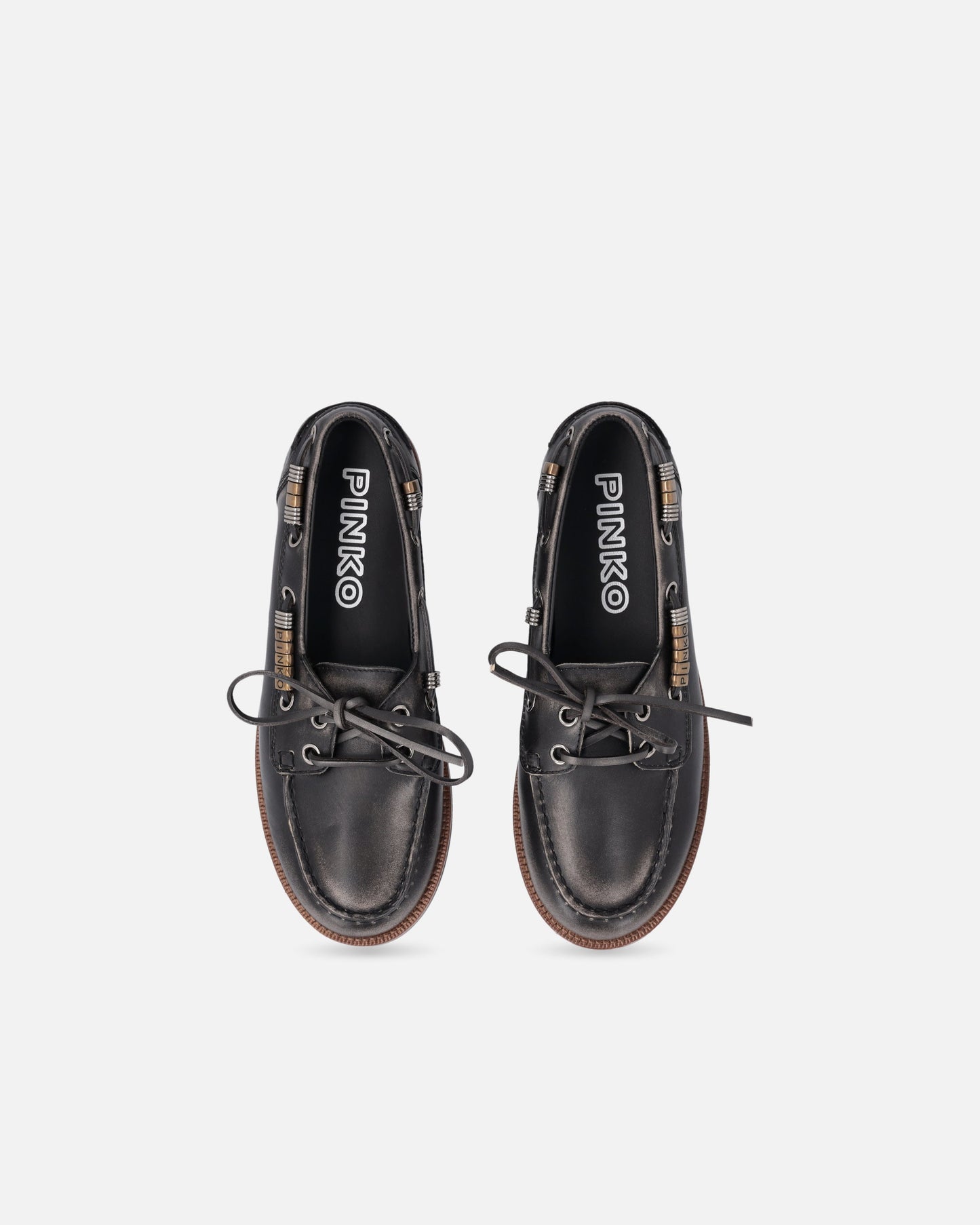 Leather moccasins with jewel details
