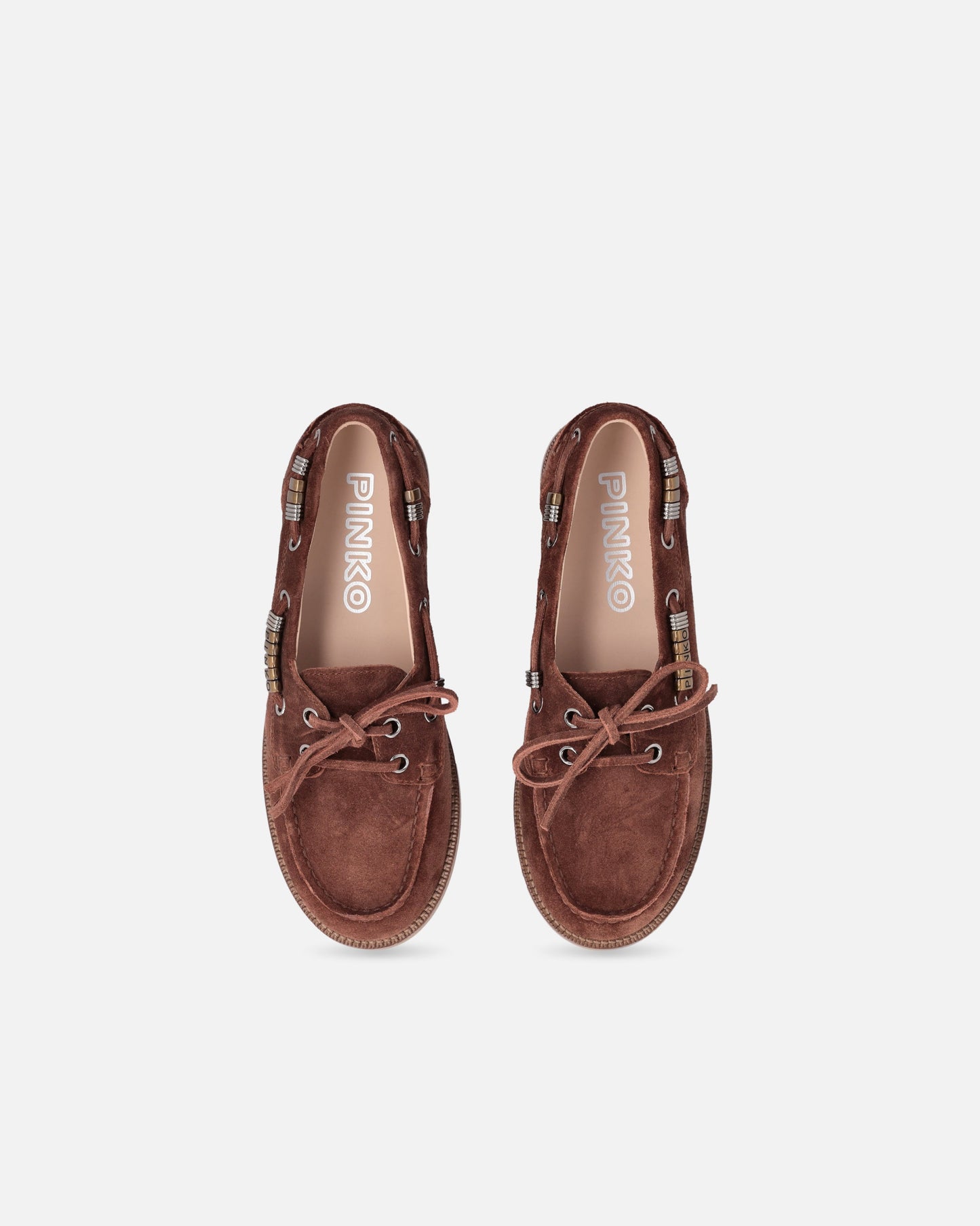 Suede moccasins with jewel details