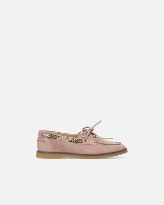Suede moccasins with jewel details