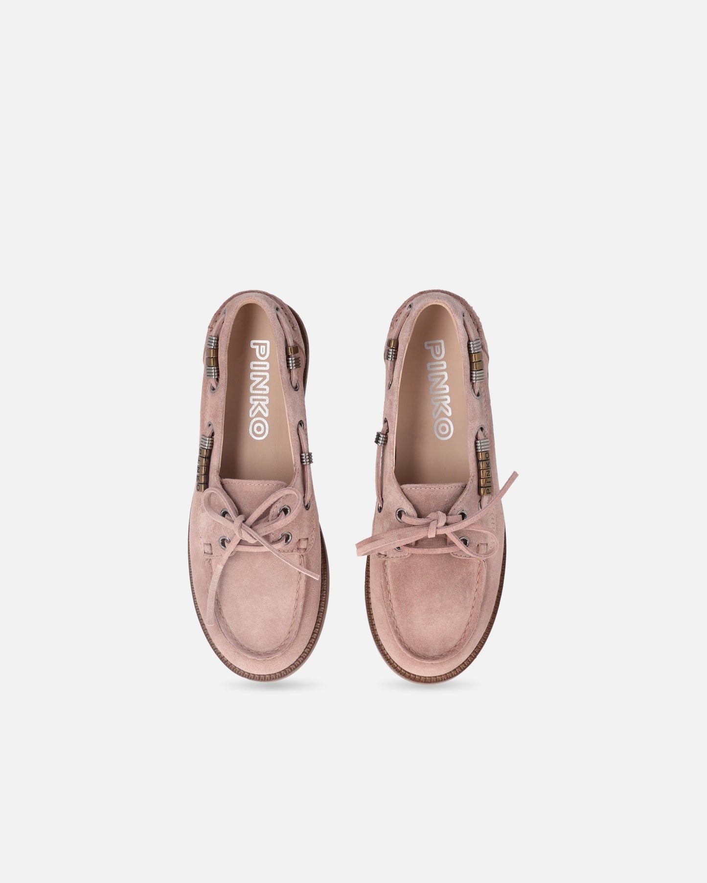 Suede moccasins with jewel details