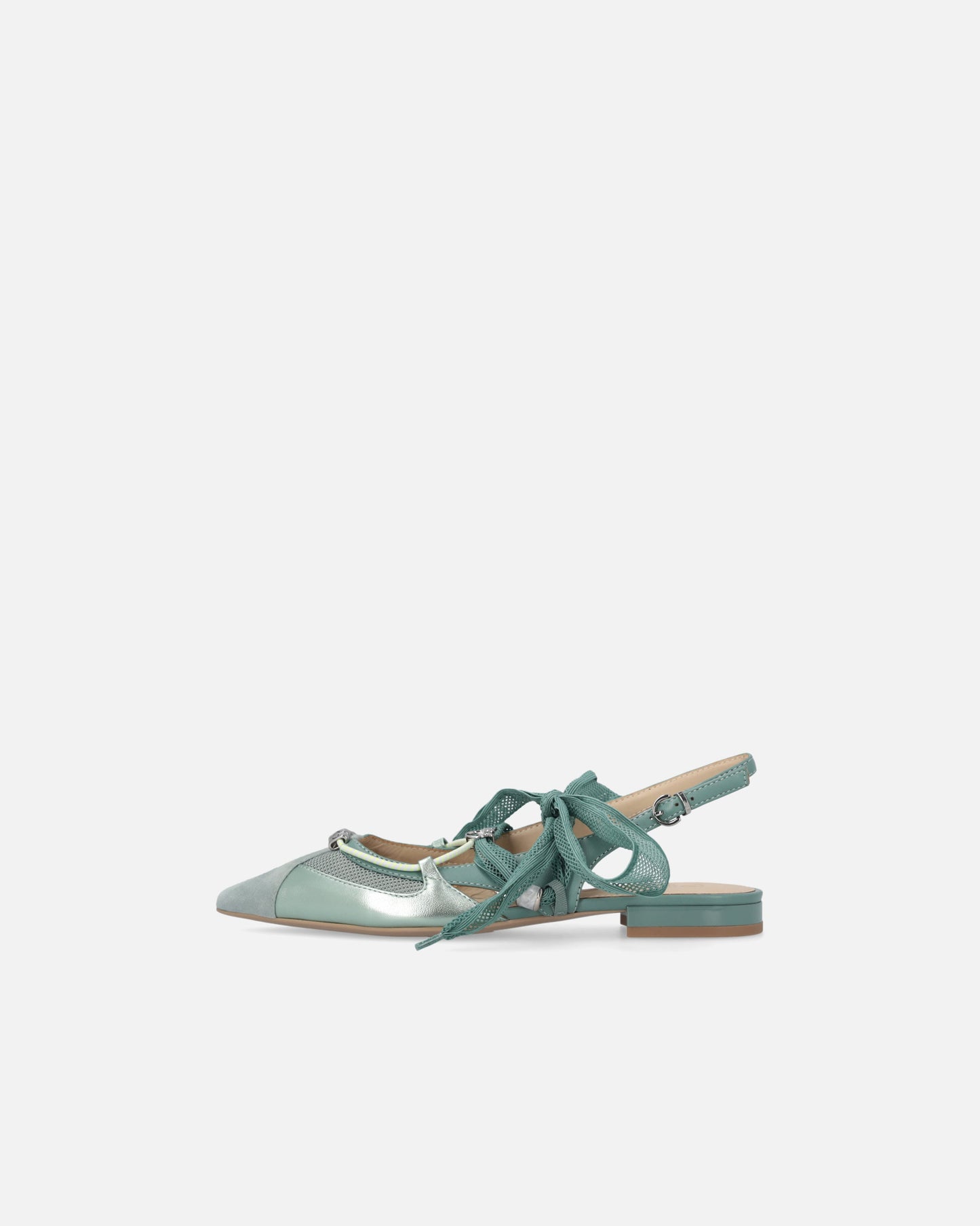 Slingback ballerinas with ties