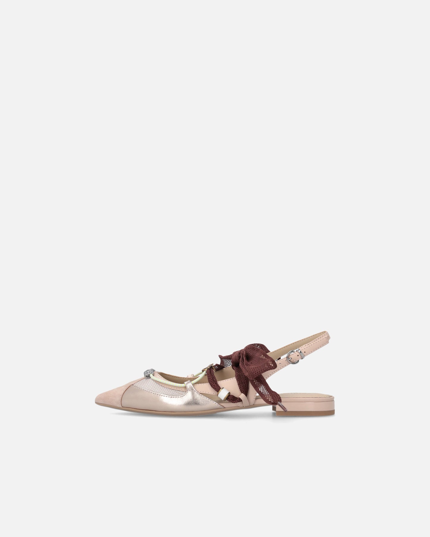 Slingback ballerinas with ties