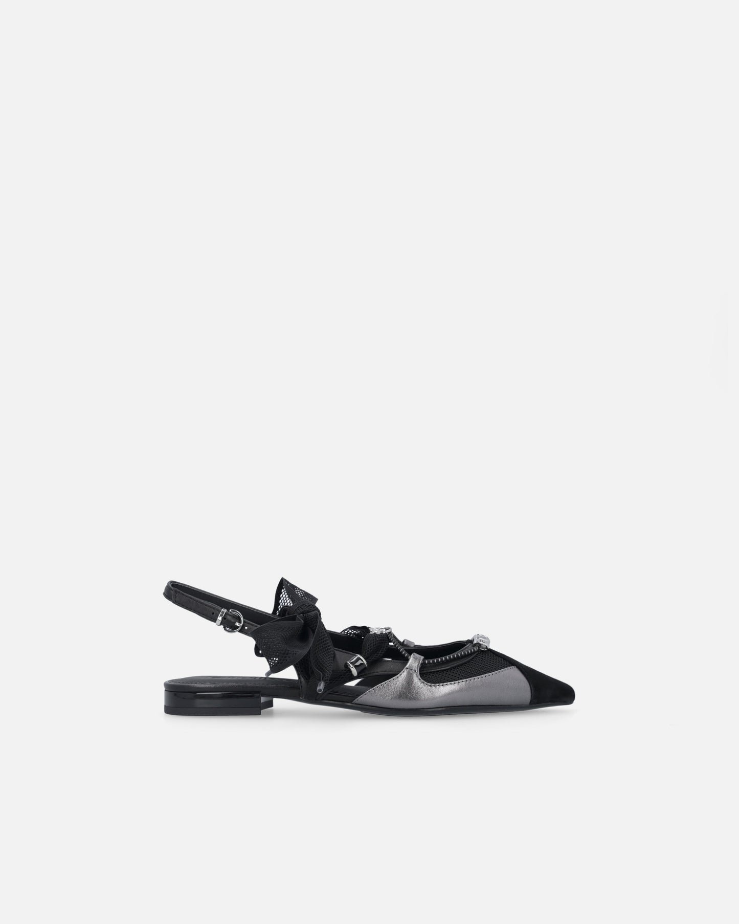 Slingback ballerinas with ties