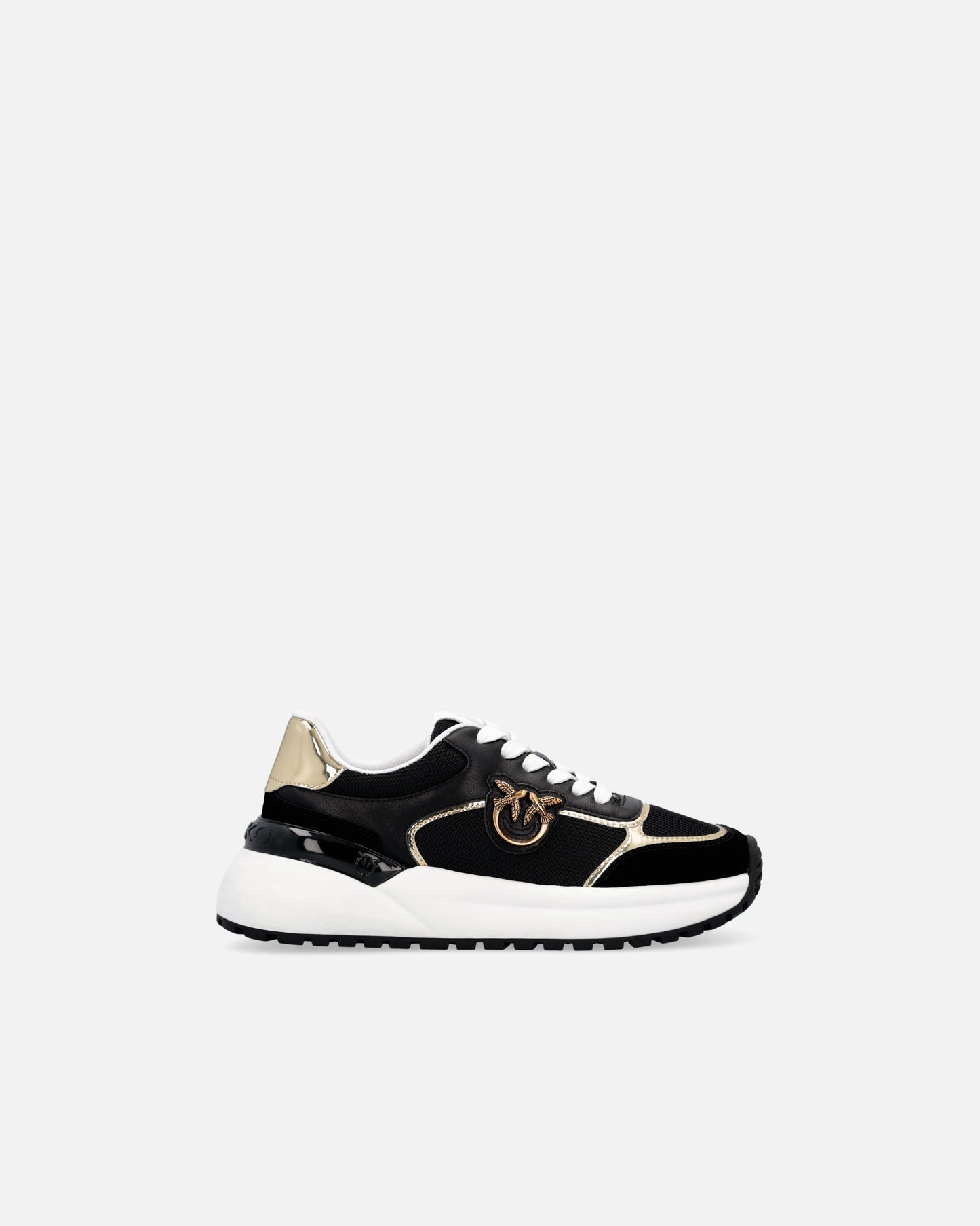 Sneakers with logo and mirror-finish details