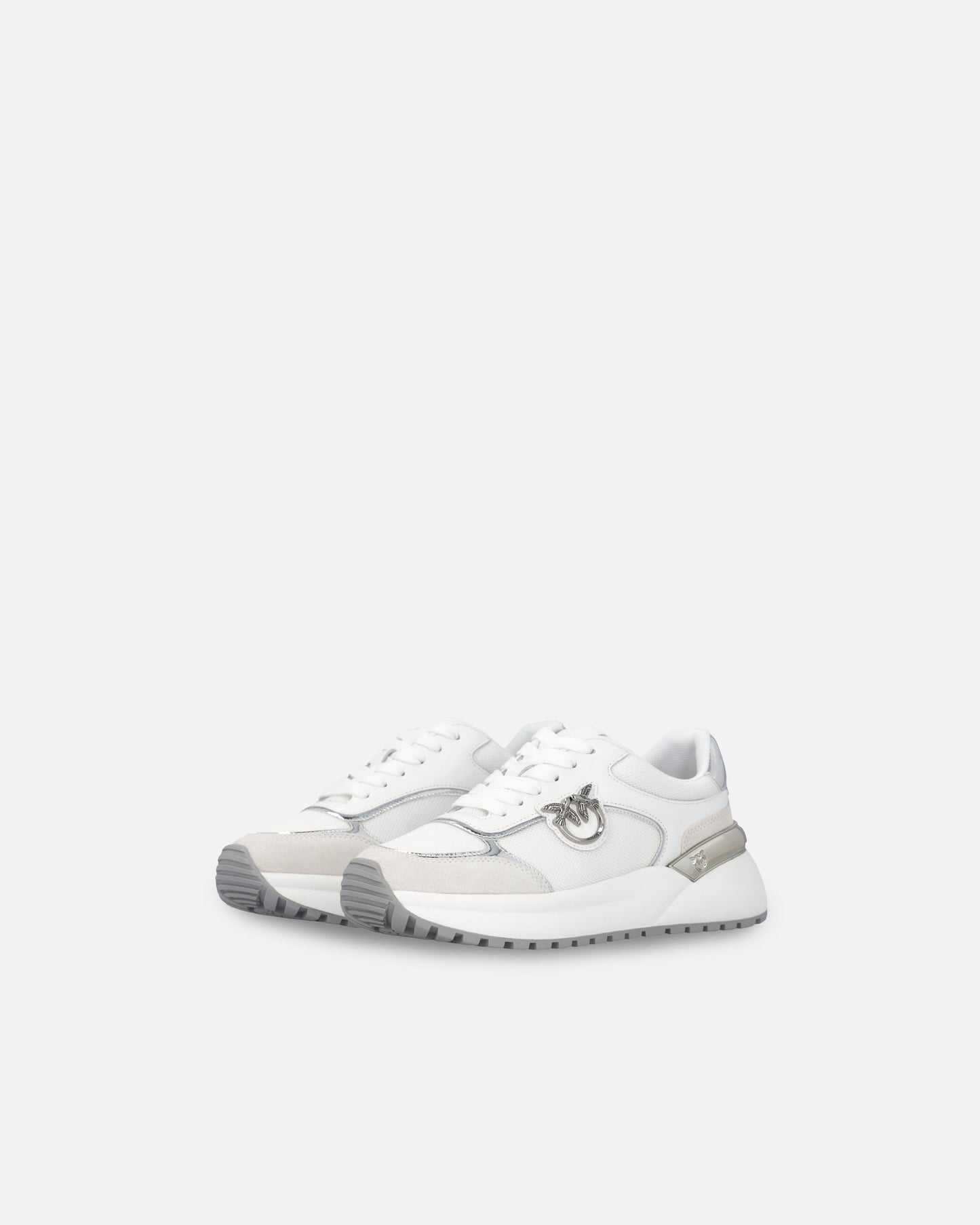 Sneakers with logo and mirror-finish details