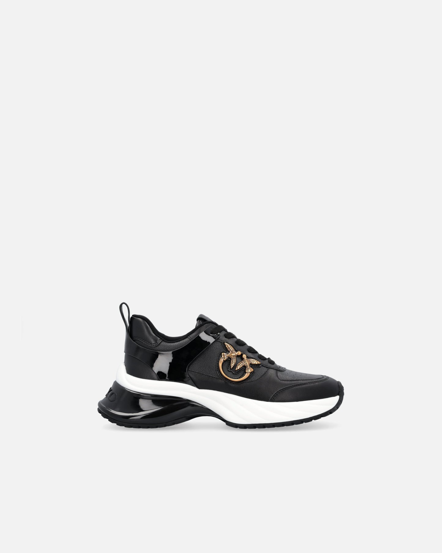 Ariel leather-effect sneakers with mirror detailing