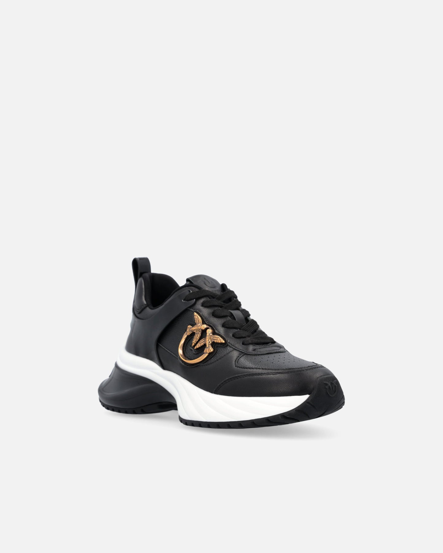 Ariel leather-effect sneakers with mirror detailing