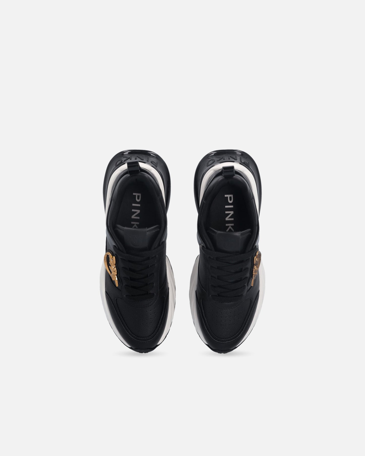 Ariel leather-effect sneakers with mirror detailing