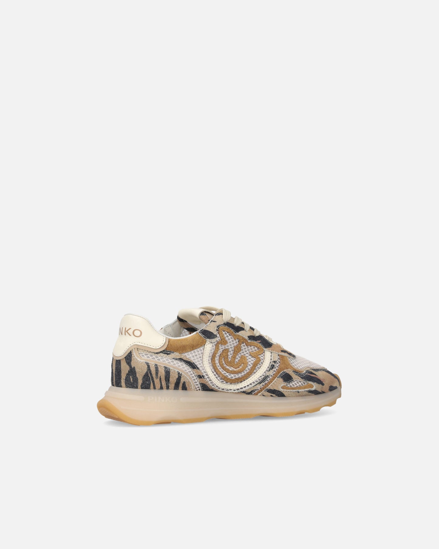 Sneakers with Love Birds logo and animal print