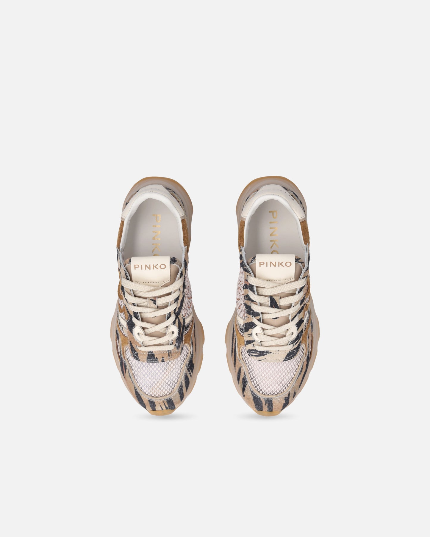 Sneakers with Love Birds logo and animal print