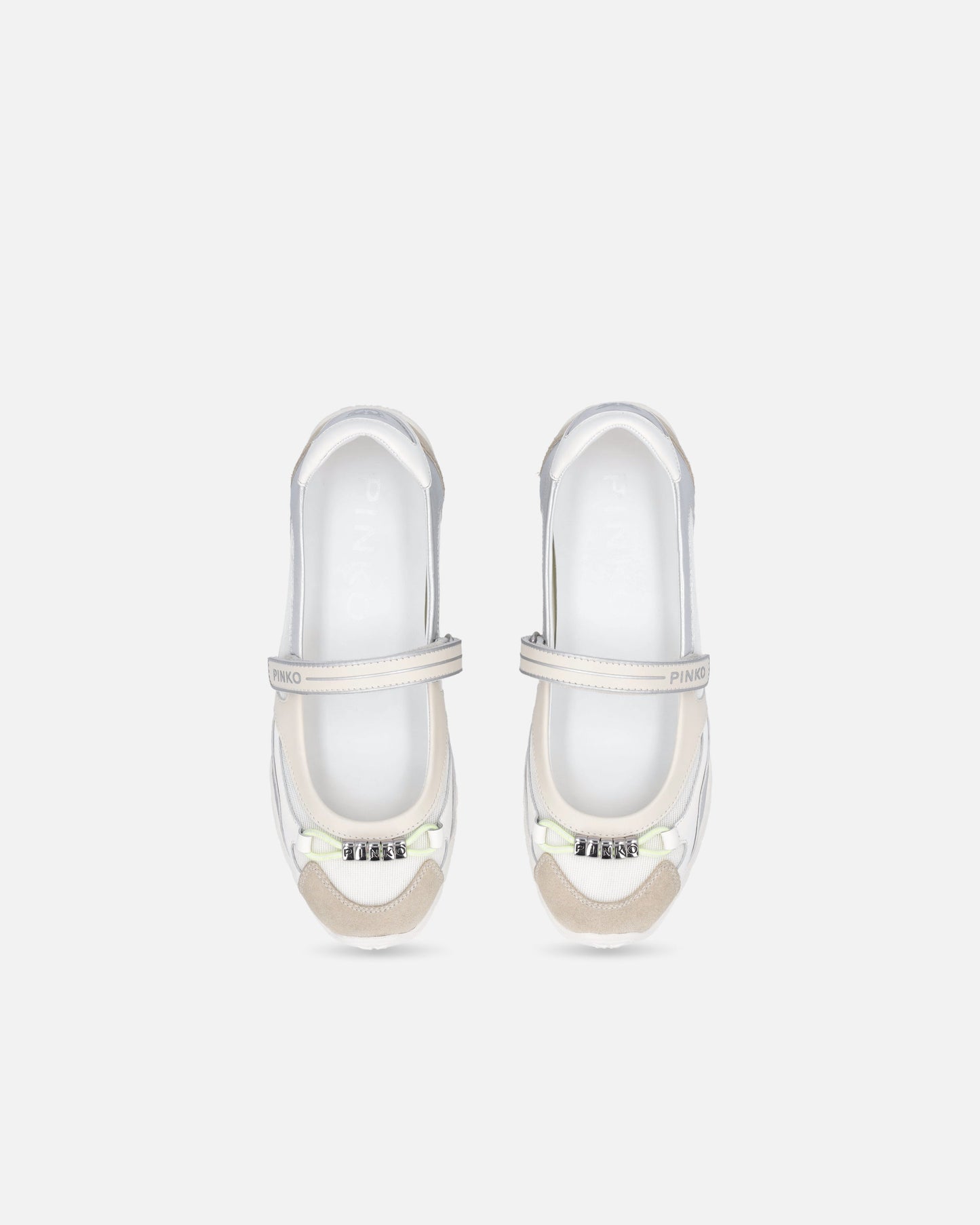 Sporty ballet flats with inserts and logo lettering
