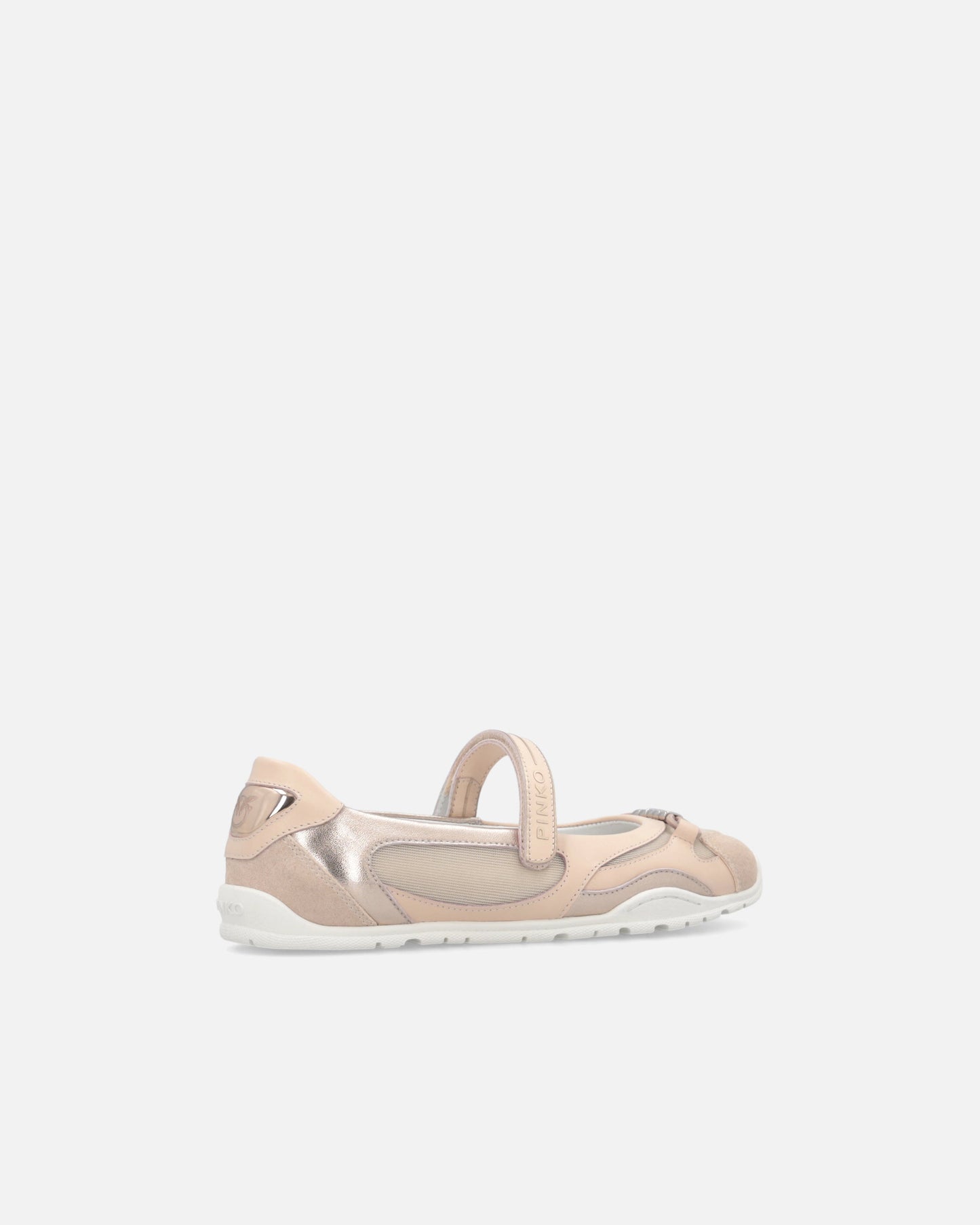 Sporty ballet flats with inserts and logo lettering