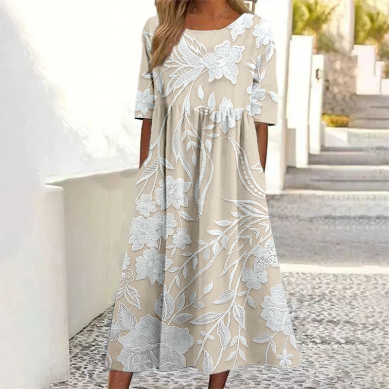 Damen Retro Kleid mit Blumenmuster